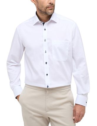 Eterna Mode GmbH Mens E137 Business Shirt, Weiß (weiß 00), W18 Long Sleeve
