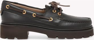 Gianvito Rossi Olonne Boat Shoes in Brown Calf at Nordstrom, Size 40.5