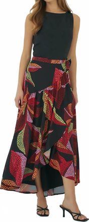 Hutch Vicky Midi Wrap Skirt In Black Multi