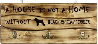 OEM Terrier Ruso Negro, Terrier Ruso Negro: Percha Con Perro, Expositor De Medallas, Decoraci&oacute;n Del Hogar De Art-dog