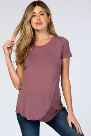 Pinkblush Layered Wrap Front Nursing Top in Mauve at Nordstrom, Size X-Large