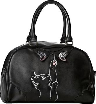 Banned Apparel Black Bird Kitty Cat Butterfly Retro Vintage 50s Meow Bag