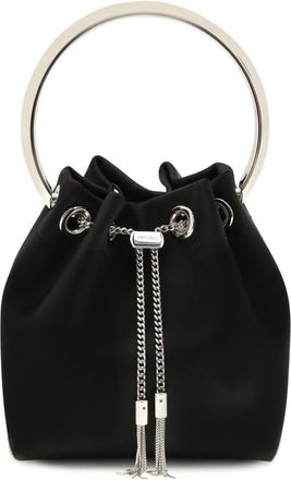 Jimmy Choo London Black Bon Bon Micro Bucket Bag