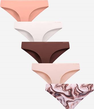 Danskin Womens 5-Pack Nylon Laser Bikini Underwear In Geode Marble Multicolor