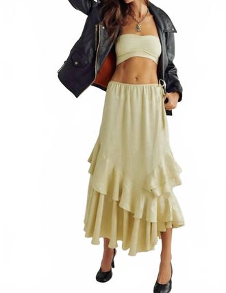 Free People Autumn Promenade Maxi Skirt In Beige