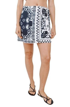 Bella Dahl Bandana Print Side Tie Wrap Miniskirt in Tropical Bandana Print at Nordstrom, Size X-Small