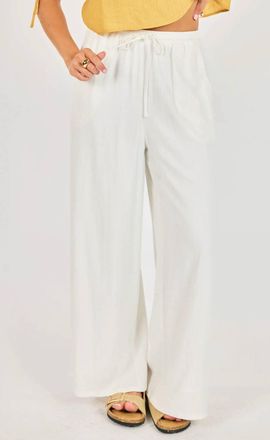Sadie & Sage Sugarloaf Elastic Waist Pants In White