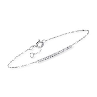 RS Pure by Ross-Simons Diamond Bar Bracelet in Sterling Silver