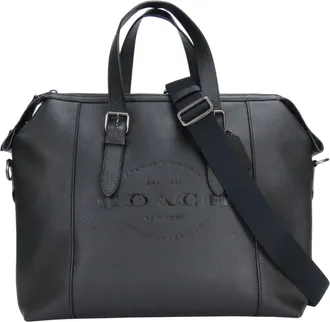 Coach Black Leather Briefcase Tote Bag (Pre-Owned)