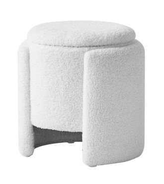 Nordlys White Boucl&eacute; Pouf