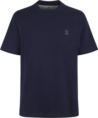 Brunello Cucinelli Hombre, Camisetas, Azul, Talla: L
