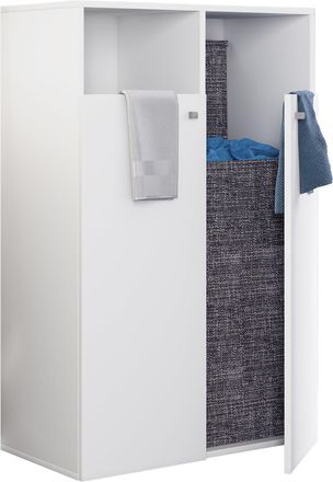 ebuy24 Ebuy24 - Gabinete De Ropa De Madera Vcm Descanso De Ropa Cesta De Lavander&iacute;a Dimensiones Aprox. Al. 110 X An. 80 X T. 39 Cm - Dreso Xl 2f (blanco)