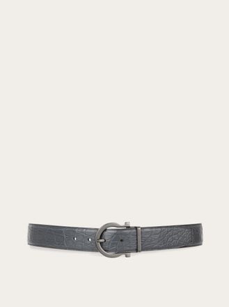 Ferragamo Men Adjustable Gancini belt Blue