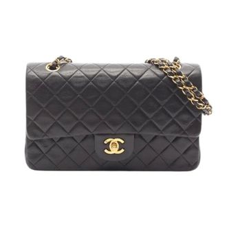 Chanel Pre-owned Matelasse Double Flap Schoudertas - Dames - Pre-owned - Zwart - Maat: ONE Size Leer