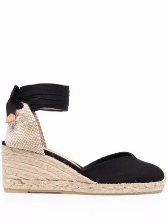 Castaner Chiara espadrilles met sleehak - Zwart