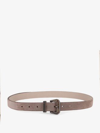 Brunello Cucinelli Cintura in suede con passante Monile - BRUNELLO CUCINELLI - gender_Woman