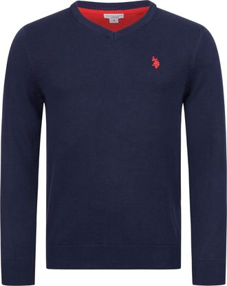 U.S.Polo Association heren V-hals trui Classic Fit van katoenmix