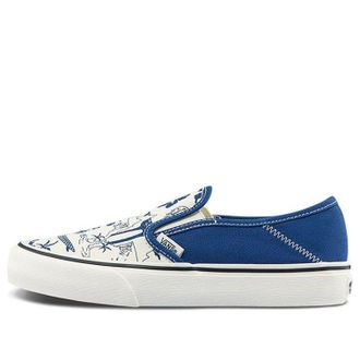 Vans Slip-On SF Classic Casual Skateboarding Shoes Unisex Blue Funny Printing Blue White VN0A5HYQAXV