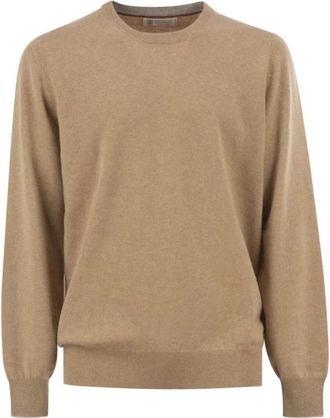 Brunello Cucinelli Maglione Girocollo in Cashmere - - Knitwear - Uomo - Marrone - L