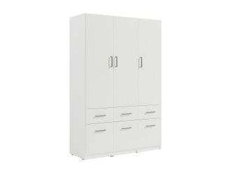Vente-Unique Armario 3 puertas y 6 cajones - L136 cm - Blanco - BELOMY