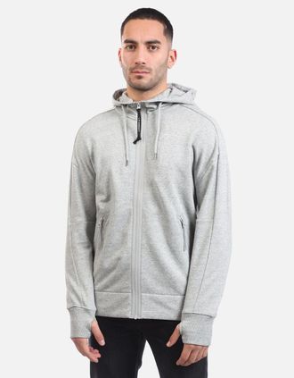C.P. Company Mens Diagonal Raised Fleece Lens Zip Hoodie - Grey - Size: 42