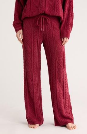 PJ Salvage Cozy Chenille Cable Knit Sleep Pants in Port at Nordstrom Rack, Size X-Large