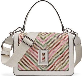Karl Lagerfeld Simone Chevron Raffia Satchel in Multi Combo at Nordstrom