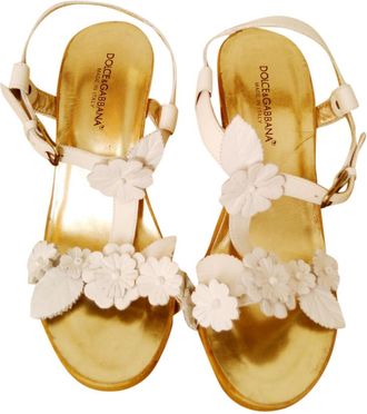 Dolce & Gabbana Floral Wedge Sandals Size 37.5