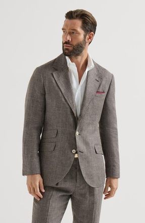 Brunello Cucinelli Linen Cavallo blazer in Hazelnut at Nordstrom, Size 54 It