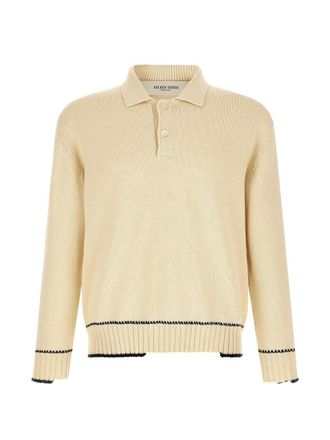 Golden Goose Journey Ms Knit Polo Rindley Cotton Blend With Print