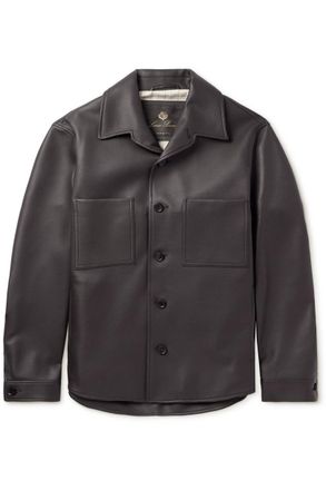 Loro Piana Evandro Full Grain Leather Overshirt