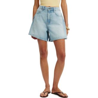 Cotton On High Waist 90s Denim Shorts in Laurel Blue at Nordstrom, Size 10