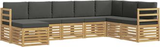 vidaXL Conjunto De Sof&aacute;s De Exterior 8 Uds. Blanco Y Antracita Vidaxl