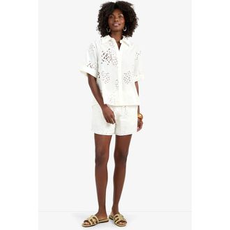 Trina Turk Triennale Cotton Eyelet Top in Whitewash at Nordstrom, Size Xx-Large