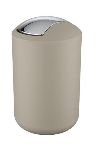 WENKO Kosmetikeimer Mod. Brasil L, 6,5 Liter Bad-Mülleimer mit Schwingdeckel, aus bruchsicherem Kunststoff, BPA-frei, Taupe ab 19,99 €