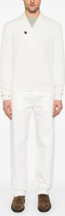 Tom Ford Mens Shawl Collar Knitwear - Ivory Silk - Size EU 50 (Mens)