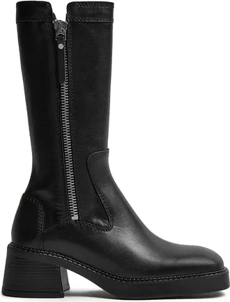 Miista 65mm Anke zip-up block-heel boots - women - Leather/Calf Leather/Rubber - 38 - Black