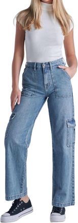 Hidden Jeans Cargo Wide Leg Dad Jean In Medium Wash