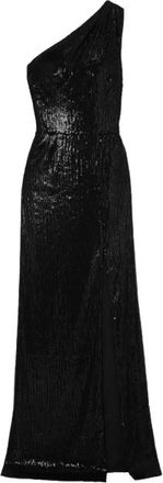 Haney Black Sequin One Shoulder Gown Size XS