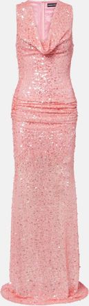 DAVID KOMA Sequined draped gown