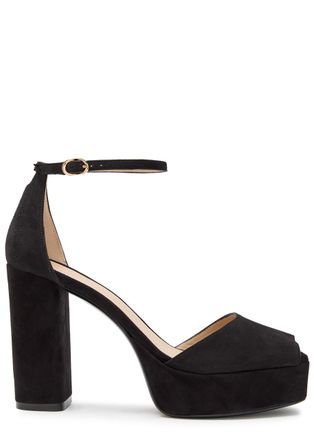 Stuart Weitzman Stuart Weitzman Sabrina 110 Suede Platform Sandals - Black - 40 (IT40/ UK7)