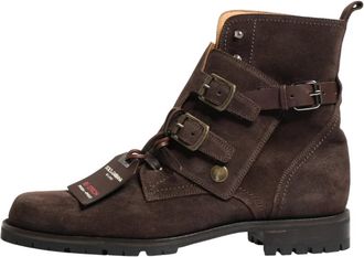 Dolce & Gabbana Buckle Boots - Heren - Enkellaarsjes - Bruin - 44 EU - Leer - Schoenen