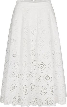 Frame Denim The Solstice Eyelet Midi Skirt in White at Nordstrom, Size 0