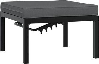 vidaXL Panca da Giardino con Cuscini Nera in Alluminio - Vidaxl