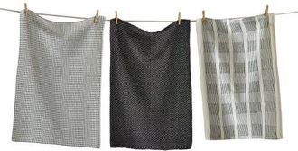 Tag Sonoma Dishtowel S/3 Black Black Cotton Everyday at Nordstrom