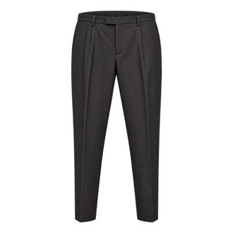 BRIGLIA 1949 Pantalon van diagonale gem&ecirc;leerde katoenstof - Heren - Broeken - Grijs - Maat: XL Katoen