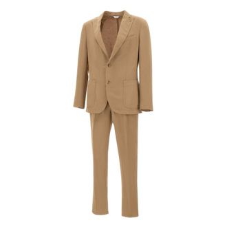 Boglioli Single Breasted Suits, male, Beige, Size: S Single-Breasted Suit