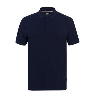 HUGO BOSS Herenpolo van katoen met geborduurd Pallas-logo (Marine)