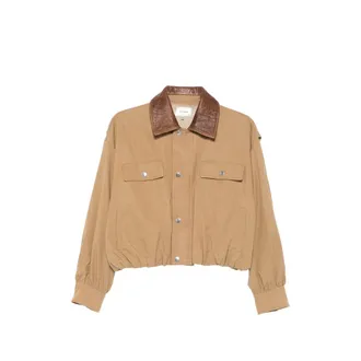 Frame Denim Leather-collar Jacket