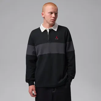 Nike Jordan Mens Jordan Brooklyn Long-Sleeve Polo in Black | IO2450-010